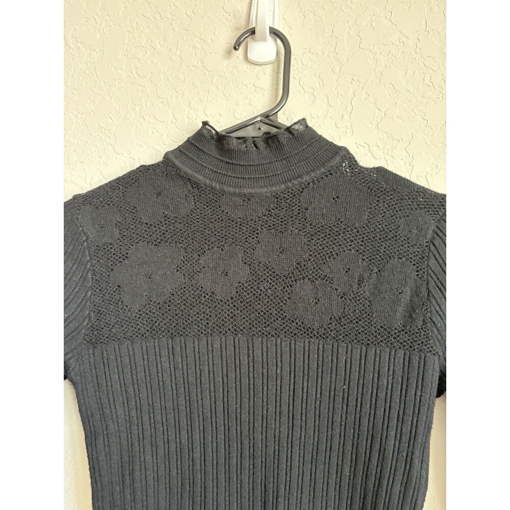 Lace Detail Cashmere Sweater Sz Small Mock Neck Whimsigoth  Pls Read Description